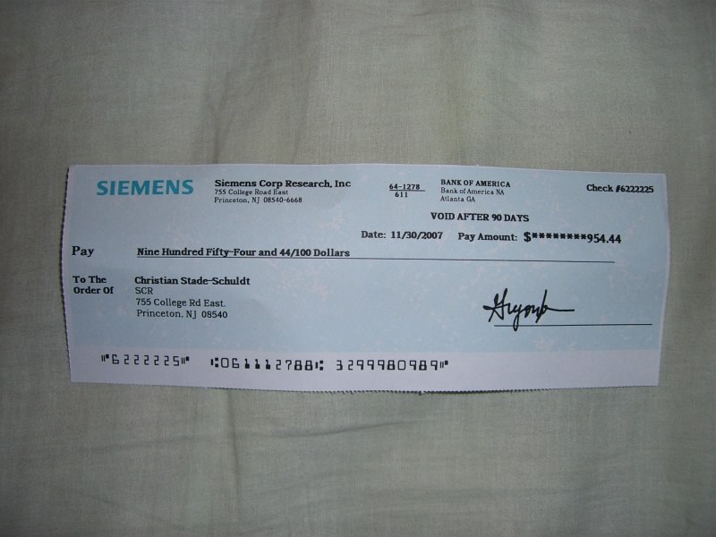 Mein erster Gehaltsscheck von Siemens